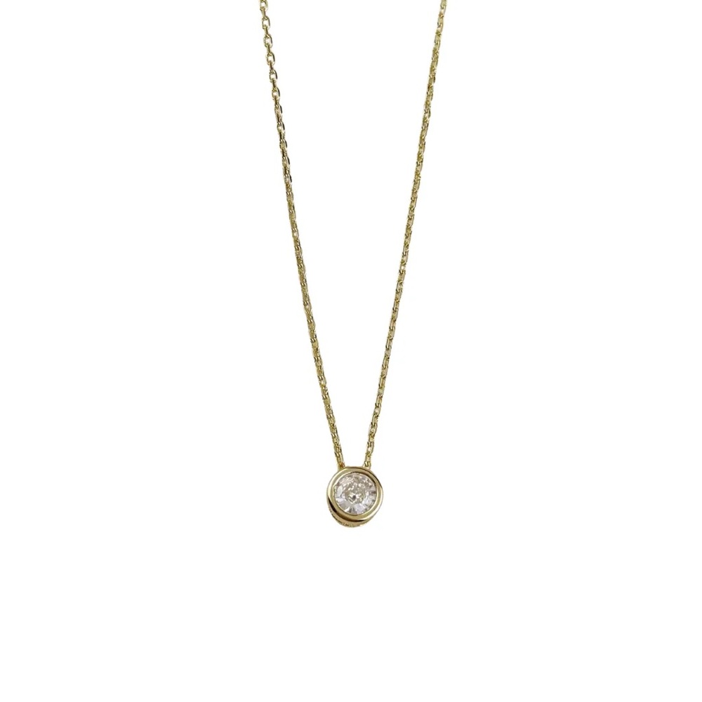 18k Gold Filled Solitaire CZ Necklace - Eco-Friendly - Picture 3 of 3